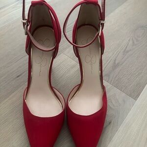 Jessica Simpson Red Ankle Strap Heels